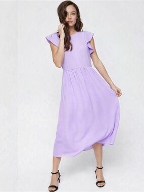 Wilfred Fleurette Lilac Midi Dress size Small